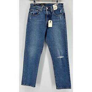 Levi's 501 Original Cropped Straight Leg Blue Denim Jeans Women's 27x28 NWT